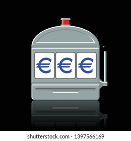 Euro slot machine icon vector illustration