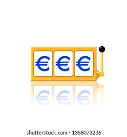 Euro slot reels icon vector illustration