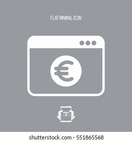 Euro - Smart online banking services - Vector flat icon