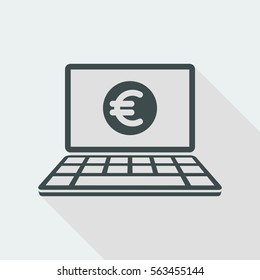 Euro - Smart online banking services - Vector flat icon