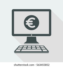 Euro - Smart online banking services - Vector flat icon