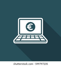 Euro - Smart online banking services - Vector flat icon