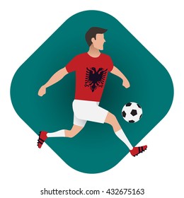Euro Soccer Albania Player Illustration