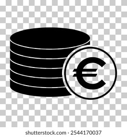 Euro stack coin, flat icon money design, cash sign vector illustration .