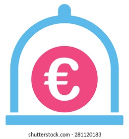 Euro standard icon from Business Bicolor Set. This isolated flat symbol uses light blue and pink colors.