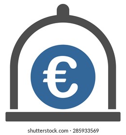 Euro standard icon from Business Bicolor Set. Vector style: flat bicolor symbols, cobalt and gray colors, rounded angles, white background.