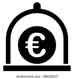 Euro standard icon from Business Bicolor Set. Vector style: flat symbols, black color, rounded angles, white background.