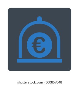 Euro standard icon. Vector style is smooth blue colors, flat rounded square button on a white background.