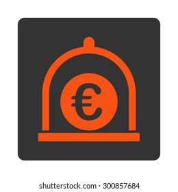 Euro standard icon. Vector style is orange and gray colors, flat rounded square button on a white background.