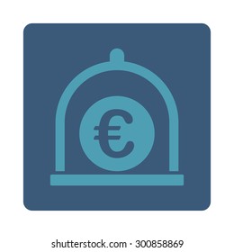 Euro standard icon. Vector style is cyan and blue colors, flat rounded square button on a white background.