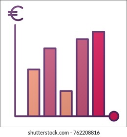 Euro statistics flat icon 