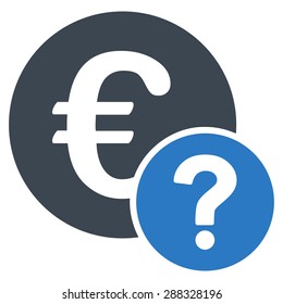 Euro status icon from Business Bicolor Set. Vector style: flat bicolor symbols, smooth blue colors, rounded angles, white background.