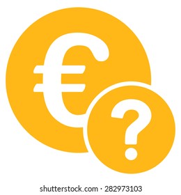 Euro status icon. Style: flat symbol, yellow color, rounded angles, white background.