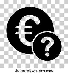 Euro Status icon. Vector illustration style is flat iconic symbol, black color, transparent background. Designed for web and software interfaces.