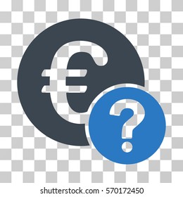 Euro Status icon. Vector illustration style is flat iconic bicolor symbol, smooth blue colors, transparent background. Designed for web and software interfaces.