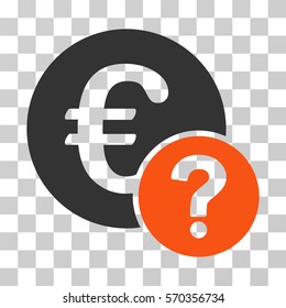 Euro Status icon. Vector illustration style is flat iconic bicolor symbol, orange and gray colors, transparent background. Designed for web and software interfaces.