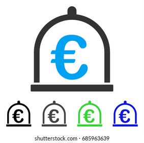 Euro Storage flat vector pictograph. Colored euro storage gray, black, blue, green pictogram versions. Flat icon style for web design.