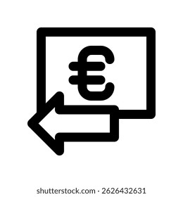 Símbolo do Euro com Seta Indicando Conceito de Transação Financeira