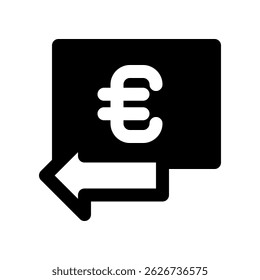 Símbolo do Euro com Seta Indicando Conceito de Transação Financeira
