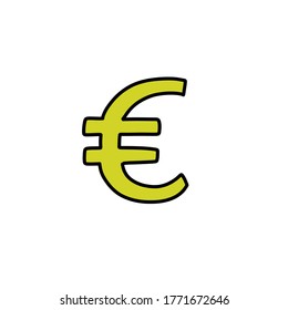 euro symbol doodle icon, vector illustration