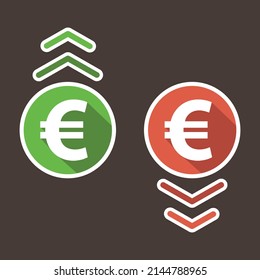 símbolo euro arriba y abajo