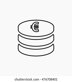 Euro symbol. European currency icon vector illustration.