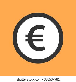 Euro symbol in flat design.