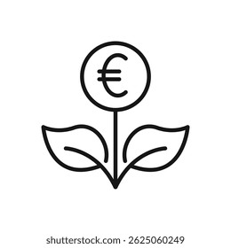 Euro Symbol Flower Icon Design