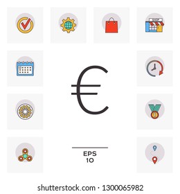 Euro symbol icon. Graphic elements for your design
