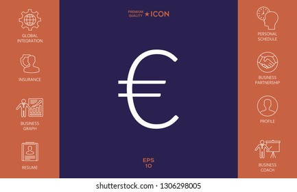 Euro symbol icon. Graphic elements for your design