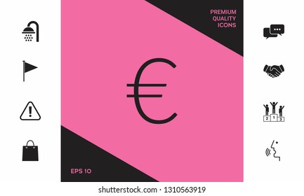 Euro symbol icon. Graphic elements for your design