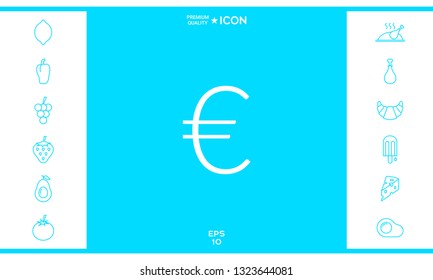 Euro symbol icon. Graphic elements for your design