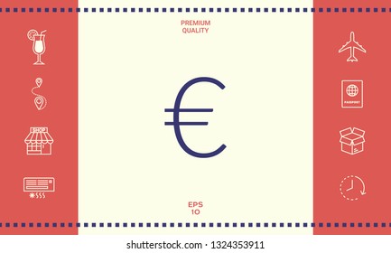 Euro symbol icon. Graphic elements for your design
