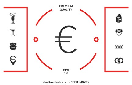 Euro symbol icon. Graphic elements for your design