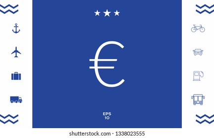 Euro symbol icon. Graphic elements for your design