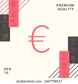 Euro symbol icon. Graphic elements for your design