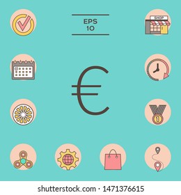 Euro symbol icon. Graphic elements for your design