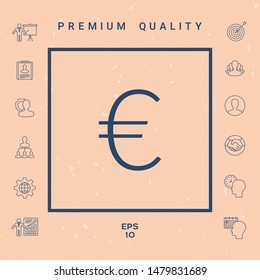Euro symbol icon. Graphic elements for your design