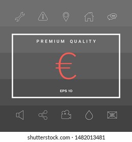 Euro symbol icon. Graphic elements for your design