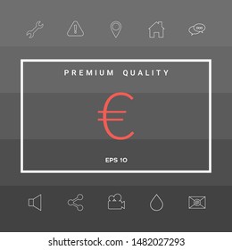 Euro symbol icon. Graphic elements for your design