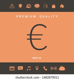 Euro symbol icon. Graphic elements for your design