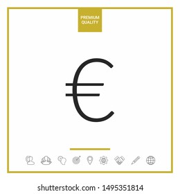Euro symbol icon. Graphic elements for your design