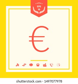 Euro symbol icon. Graphic elements for your design