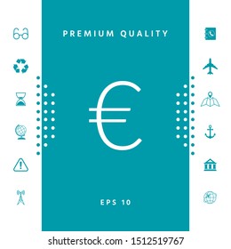 Euro symbol icon. Graphic elements for your design