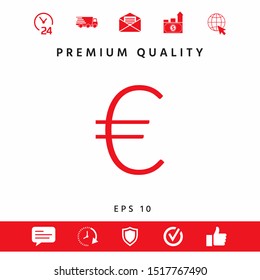 Euro symbol icon. Graphic elements for your design