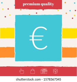 Euro symbol icon. Graphic elements for your design
