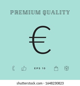 Euro symbol icon. Graphic elements for your design