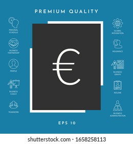 Euro symbol icon. Graphic elements for your design