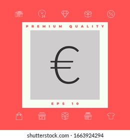 Icono de símbolo del euro. Elementos gráficos para el diseño