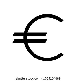 Euro symbol icon vector isolated on white background.